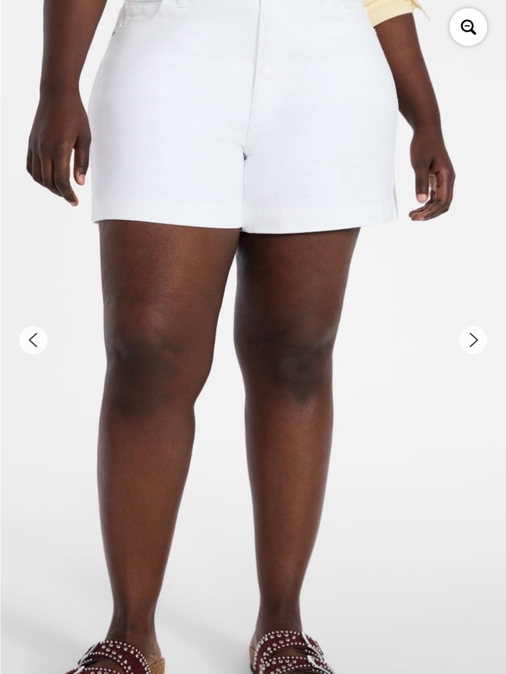 Women's White Denim High-Waisted Shorts ***22W- A Line